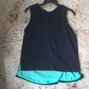 Navy cross cross top